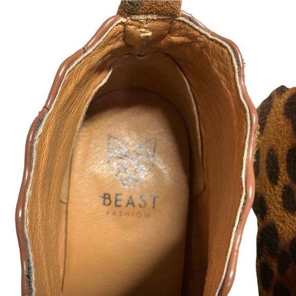 BEAST FASHION Faux Leather Pony Style Scalloped Edge Booties US Sz 6.5 - Picture 9 of 10